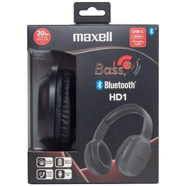 Maxell Spectrum Ασύρματα / Ενσύρματα On Ear Ακουστικά με 20 ώρες Λειτουργίας Μαύρα