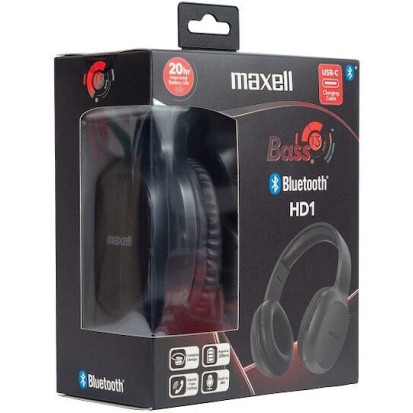 Maxell Spectrum Ασύρματα / Ενσύρματα On Ear Ακουστικά με 20 ώρες Λειτουργίας Μαύρα