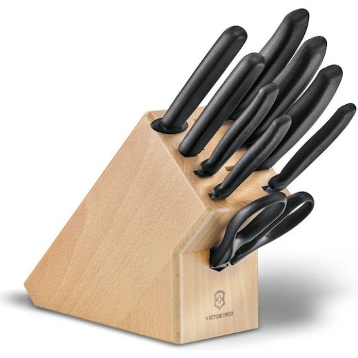 Victorinox Σετ Ανοξείδωτων Εργαλείων Μαγειρικής με Βάση Μαύρο Swiss Classic