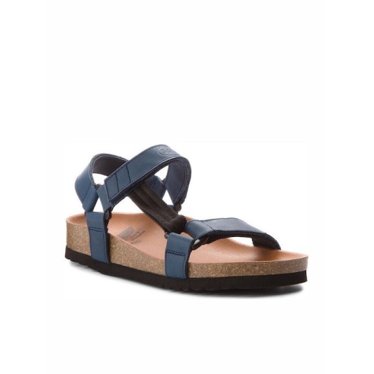 Heaven AO Δερμάτινα Γυναικεία Σανδάλια Navy Μπλε
