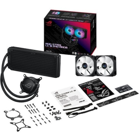 Asus ROG Strix LC III 240 (v1) Υδρόψυξη Επεξεργαστή Διπλού Ανεμιστήρα 120mm για Socket AM4/AM5/1700/1200 με ARGB Φωτισμό