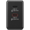 Lenovo Φορτιστής GaN με 2 Θύρες USB-C και Καλώδιο USB-C - USB-C 65W Μαύρος (40AW065BEU)