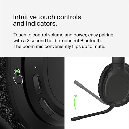 Belkin SoundForm Adapt Ασύρματα On Ear Multimedia Ακουστικά με μικρόφωνο και σύνδεση Bluetooth