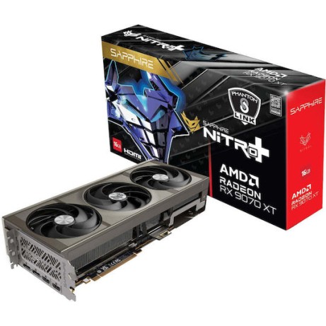 Sapphire Radeon RX 9070 XT 16GB GDDR6 Nitro+ Phantom Link OC Κάρτα Γραφικών