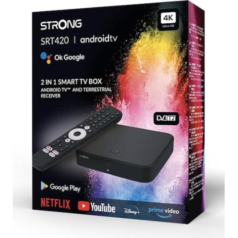 Strong TV Box Strong Srt 420 4K UHD με WiFi USB 2.0 2GB RAM και 8GB Αποθηκευτικό Χώρο με Λειτουργικό Android 11.0 και Google Assistant