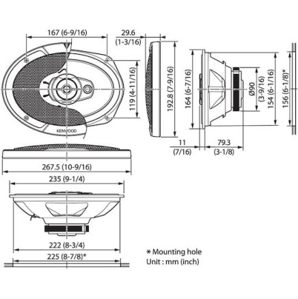 Kenwood KFC-S6977EX Ηχείο Αυτοκινήτου 6x9