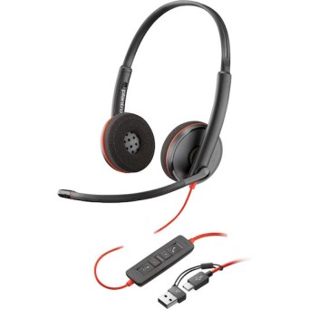 Poly Blackwire 3220 On Ear Multimedia Ακουστικά με μικρόφωνο και σύνδεση USB-A / USB-C