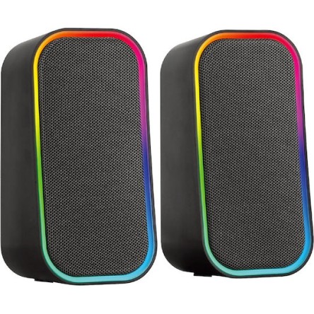 SpeedLink Token Ηχεία Υπολογιστή 2.0 με RGB Φωτισμό και Bluetooth Ισχύος 6W Μαύρα