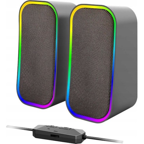 SpeedLink Token Ηχεία Υπολογιστή 2.0 με RGB Φωτισμό και Bluetooth Ισχύος 6W Μαύρα