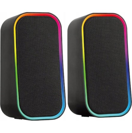 SpeedLink Token Ηχεία Υπολογιστή 2.0 με RGB Φωτισμό και Bluetooth Ισχύος 6W Μαύρα