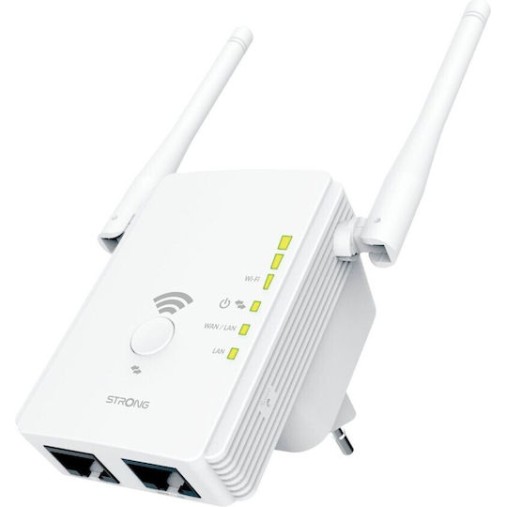 Strong 300V2 v2 WiFi Extender Single Band (2.4GHz) 300Mbps με 2 Ethernet