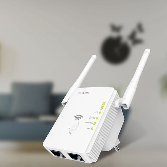 Strong 300V2 v2 WiFi Extender Single Band (2.4GHz) 300Mbps με 2 Ethernet