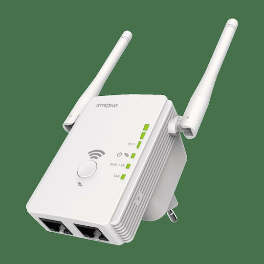 Strong 300V2 v2 WiFi Extender Single Band (2.4GHz) 300Mbps με 2 Ethernet