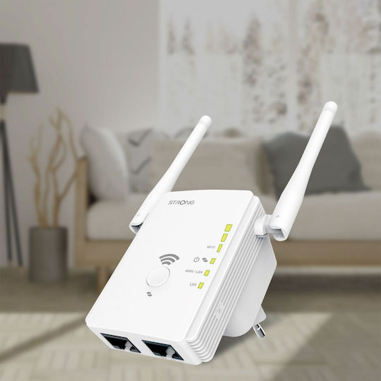 Strong 300V2 v2 WiFi Extender Single Band (2.4GHz) 300Mbps με 2 Ethernet