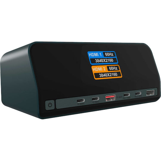 Icy Box USB-C Docking Station με HDMI PD Ethernet Μαύρο (IB-DK4038-LCD)
