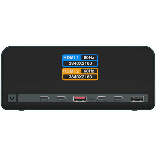 Icy Box USB-C Docking Station με HDMI PD Ethernet Μαύρο (IB-DK4038-LCD)