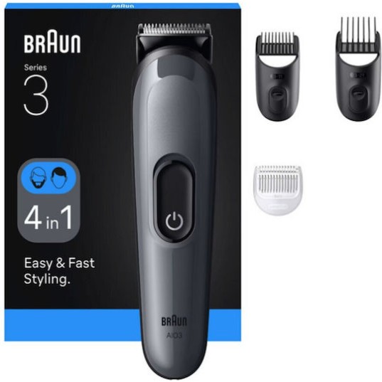 Braun Series 3 AIO3500 Ξυριστική Μηχανή Σώματος / Προσώπου Επαναφορτιζόμενη