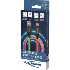 Ansmann LED USB-C to Lightning Cable 60W Πολύχρωμο 1m 1700-0158