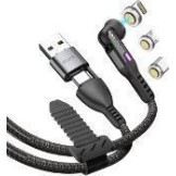 Statik Magnetic / Braided USB to Type-C / micro USB / Lightning Cable Μαύρο 2m PUP-0520-6FT