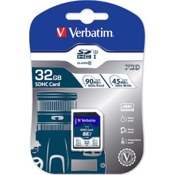 Verbatim Pro SDHC 32GB U3 UHS-I 90MB/s