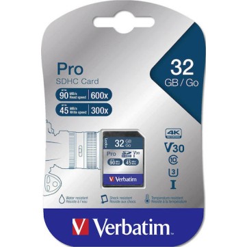 Verbatim Pro SDHC 32GB U3 UHS-I 90MB/s