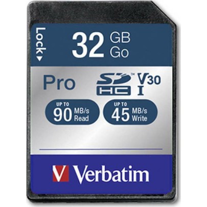 Verbatim Pro SDHC 32GB U3 UHS-I 90MB/s