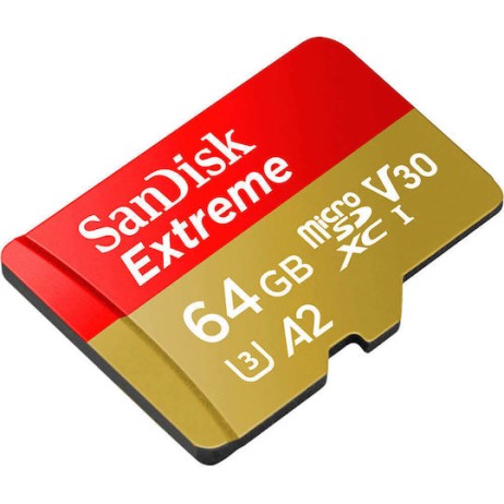 Sandisk Extreme microSDXC 64GB U3 V30 A2 UHS-I 170MB/s με αντάπτορα