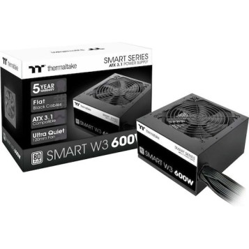 Thermaltake Smart W3 600W Μαύρο Τροφοδοτικό Υπολογιστή Full Wired 80 Plus Standard