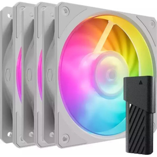CoolerMaster Mobius 120P Case Fan με ARGB Φωτισμό και Σύνδεση 4-Pin PWM 3τμχ Λευκό