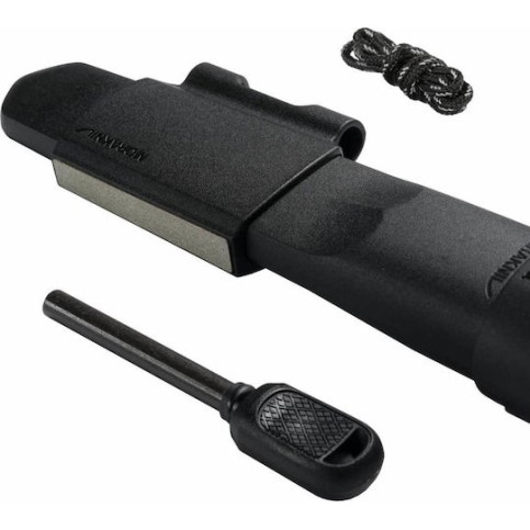 Morakniv Garberg BlackBlade (C) Survival Kit Μαχαίρι Black σε Δερμάτινη Θήκη