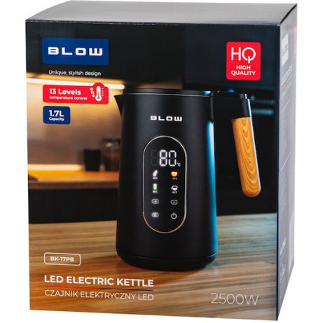 Blow Βραστήρας 1.7lt 2500W Μαύρος