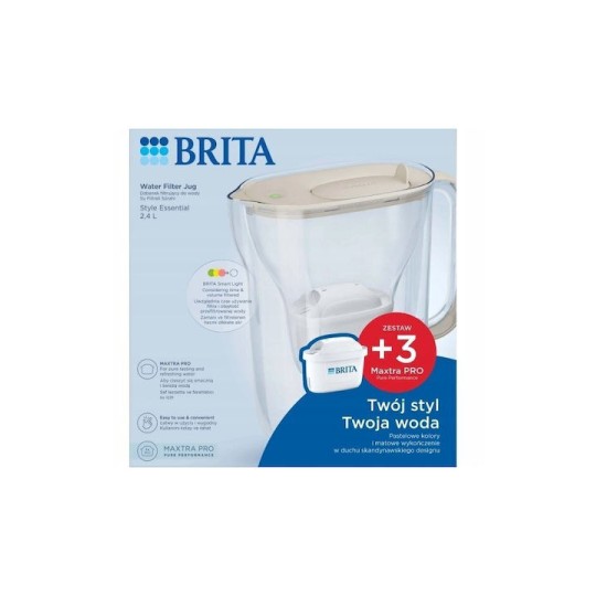 Brita Style Essential Κανάτα Σερβιρίσματος Πλαστική με Φίλτρο 2400ml
