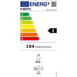 MPM Ψυγείο Συντήρησης 242lt Υ153xΠ55xΒ56εκ. Μαύρο MPM-246-CJ-26