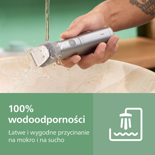 Philips Series 5000 Σετ Επαναφορτιζόμενης Κουρευτικής Μηχανής Ασημί MG5931/15