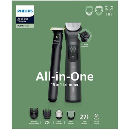 Philips Σετ Επαναφορτιζόμενης Κουρευτικής Μηχανής Γκρι MG9531/15