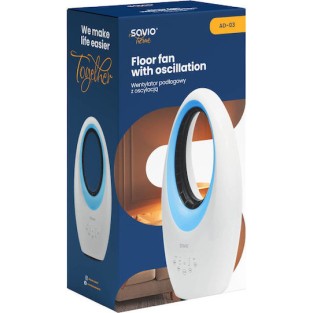 Savio AD-03 Ανεμιστήρας Χωρίς Πτερύγια 65W με Τηλεχειριστήριο Λευκός