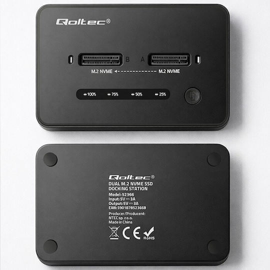 Qoltec Docking Station για Σκληρούς Δίσκους PCIe με σύνδεση USB-C (52366)