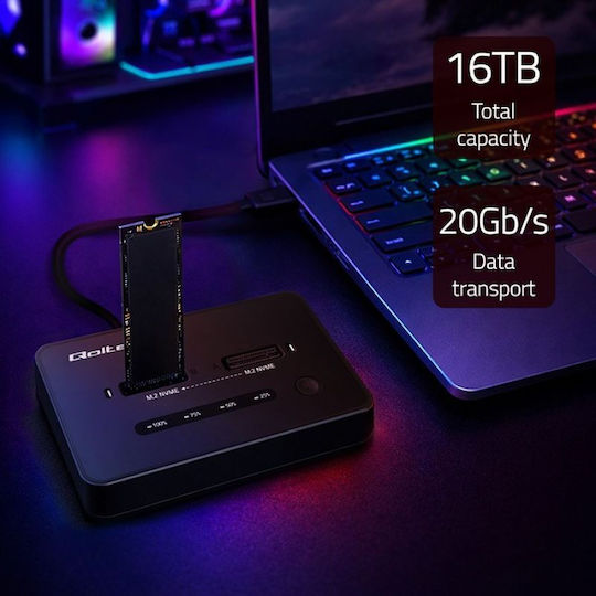 Qoltec Docking Station για Σκληρούς Δίσκους PCIe με σύνδεση USB-C (52366)