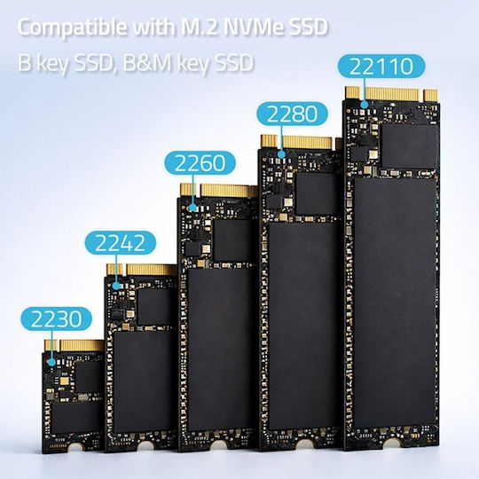 Qoltec Docking Station για Σκληρούς Δίσκους PCIe με σύνδεση USB-C (52366)