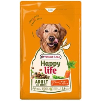 Happy Life 12.5kg Ξηρά Τροφή για Ενήλικους Σκύλους με Βοδινό, Μοσχάρι, Κρέας, Κοτόπουλο, Σολομό και Λαχανικά