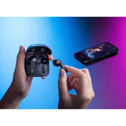 Asus ROG Cetra SpeedNova In-ear Bluetooth Handsfree Ακουστικά με Αντοχή στον Ιδρώτα και Θήκη Φόρτισης Midnight Black
