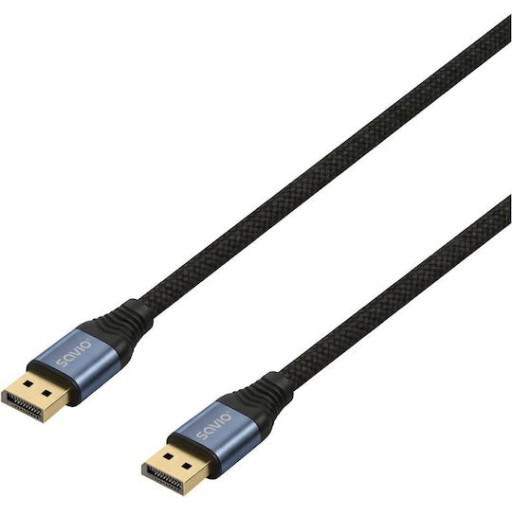 Savio Cable DisplayPort male - DisplayPort male 2m Μαύρο