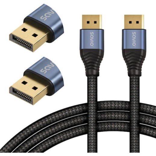 Savio Cable DisplayPort male - DisplayPort male 2m Μαύρο