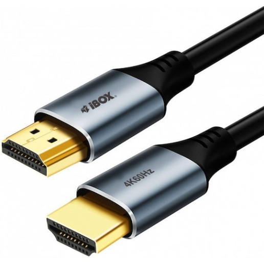 iBox HDMI 2.0 Premium High Speed 4K 60Hz HDR Cable HDMI male - HDMI male 3m Μαύρο
