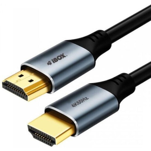 iBox HDMI 2.0 Premium High Speed 4K 60Hz HDR Cable HDMI male - HDMI male 5m Μαύρο