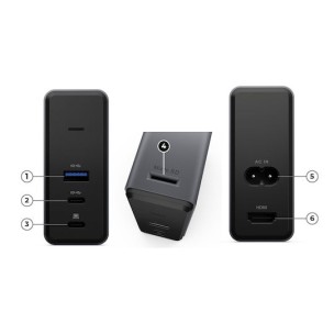 Lenovo Gan Powered X9 USB-C Docking Station με HDMI 4K PD Μαύρο