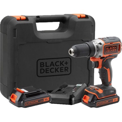 Black & Decker BL186KB Δραπανοκατσάβιδο Μπαταρίας Brushless 18V 2x1.5Ah