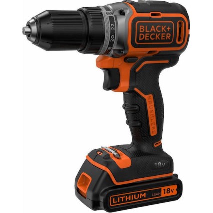 Black & Decker BL186KB Δραπανοκατσάβιδο Μπαταρίας Brushless 18V 2x1.5Ah