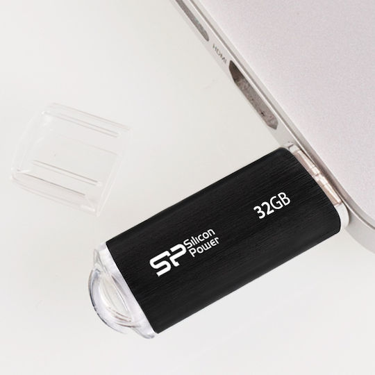 Silicon Power 32GB USB 2.0 Stick Μαύρο