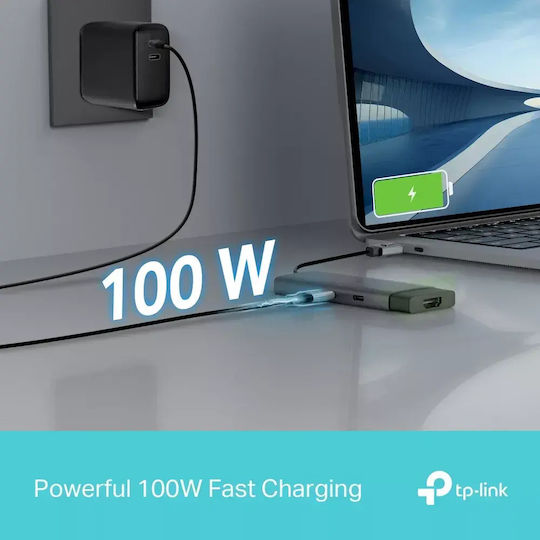 TP-LINK UH5020C USB-C Docking Station με HDMI 4K PD Γκρι